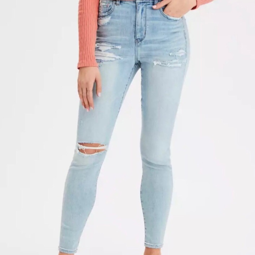 American eagle AEO  distressed curvy super high waist jegging jeans  sz 24 NWOT